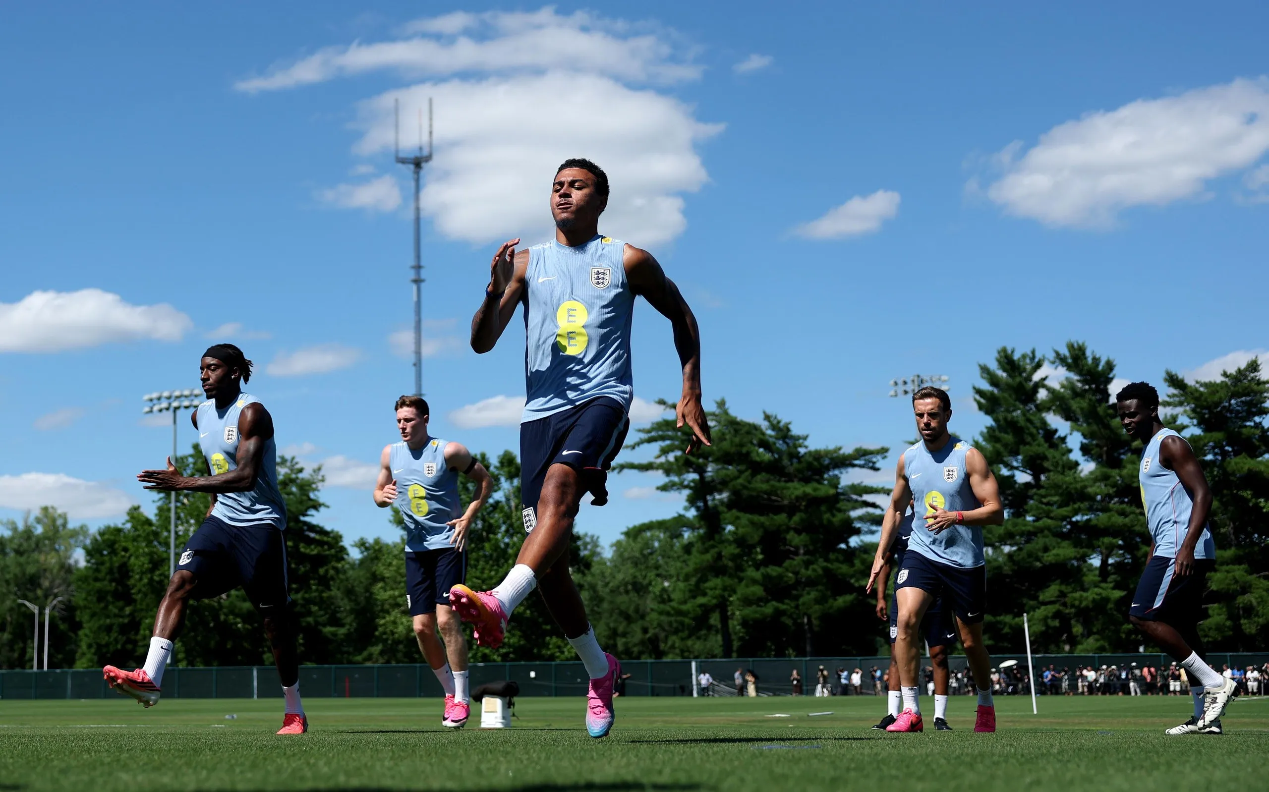 Noni Madueke, Elliot Anderson, Morgan Rogers, Jordan Henderson and Bukayo Saka step up the pace during England’s World Cup training camp in Kansas City