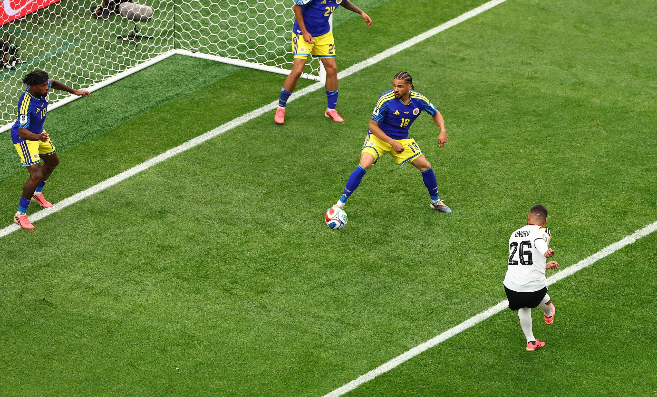 Germany's Deniz Undav scores their sixth goal.