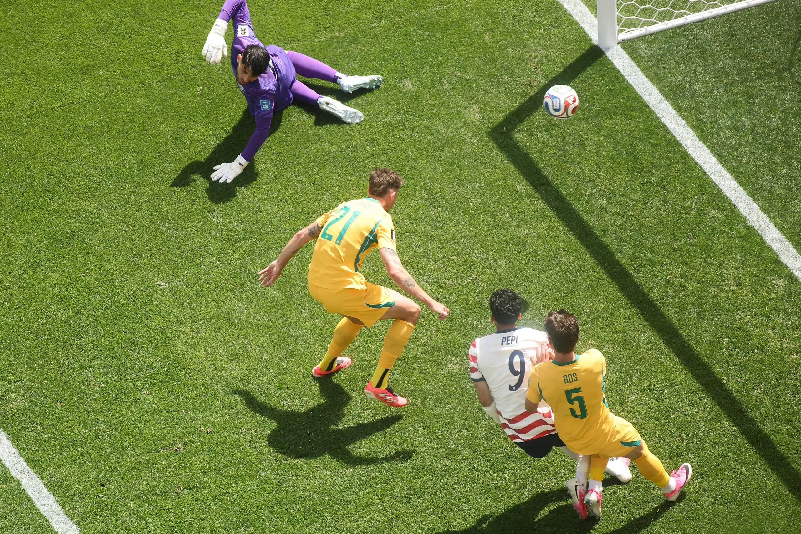 Cameron Burgess scores an own goal