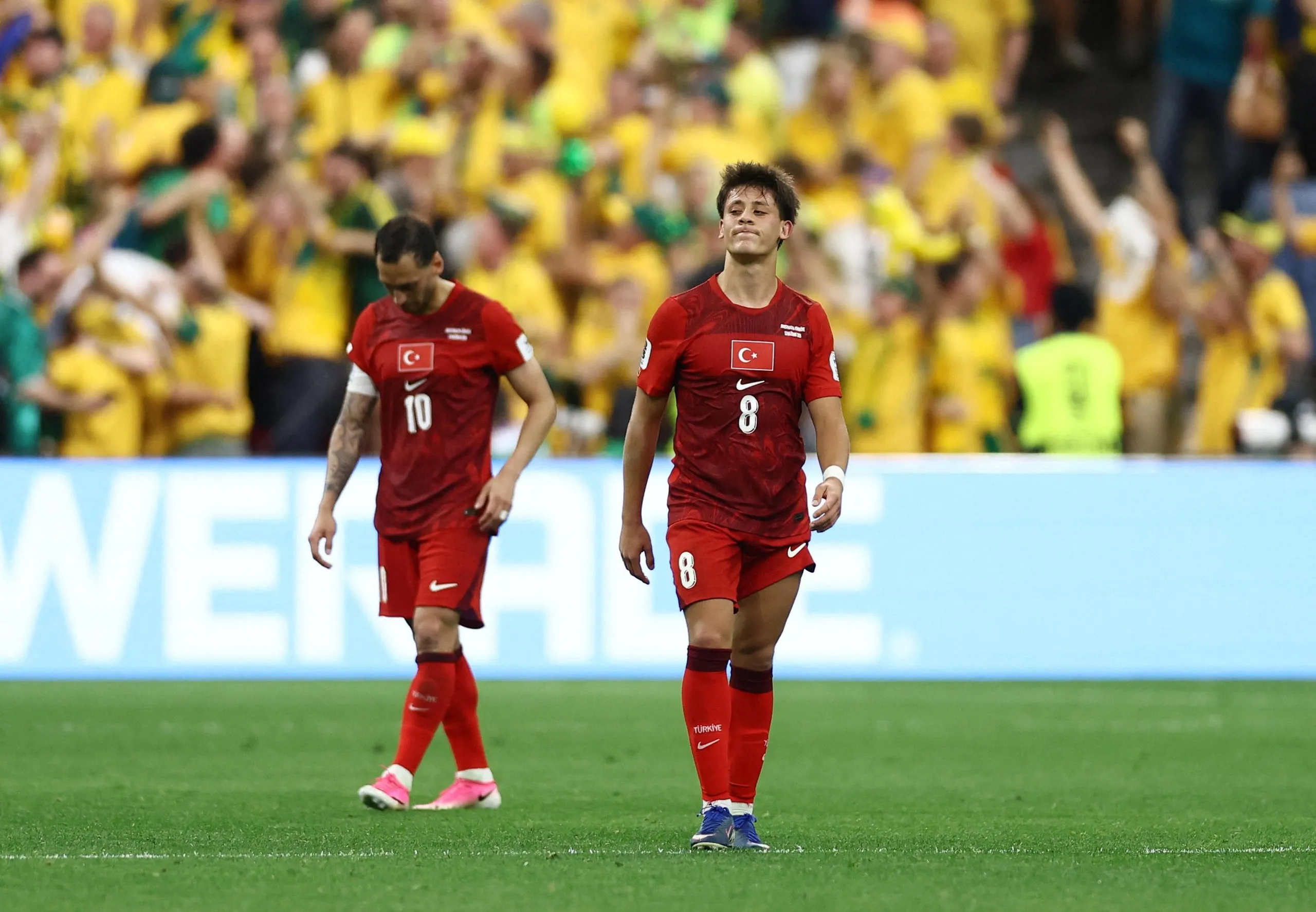 Arda Guler grimaces during Turkey’s defeat by Australia.