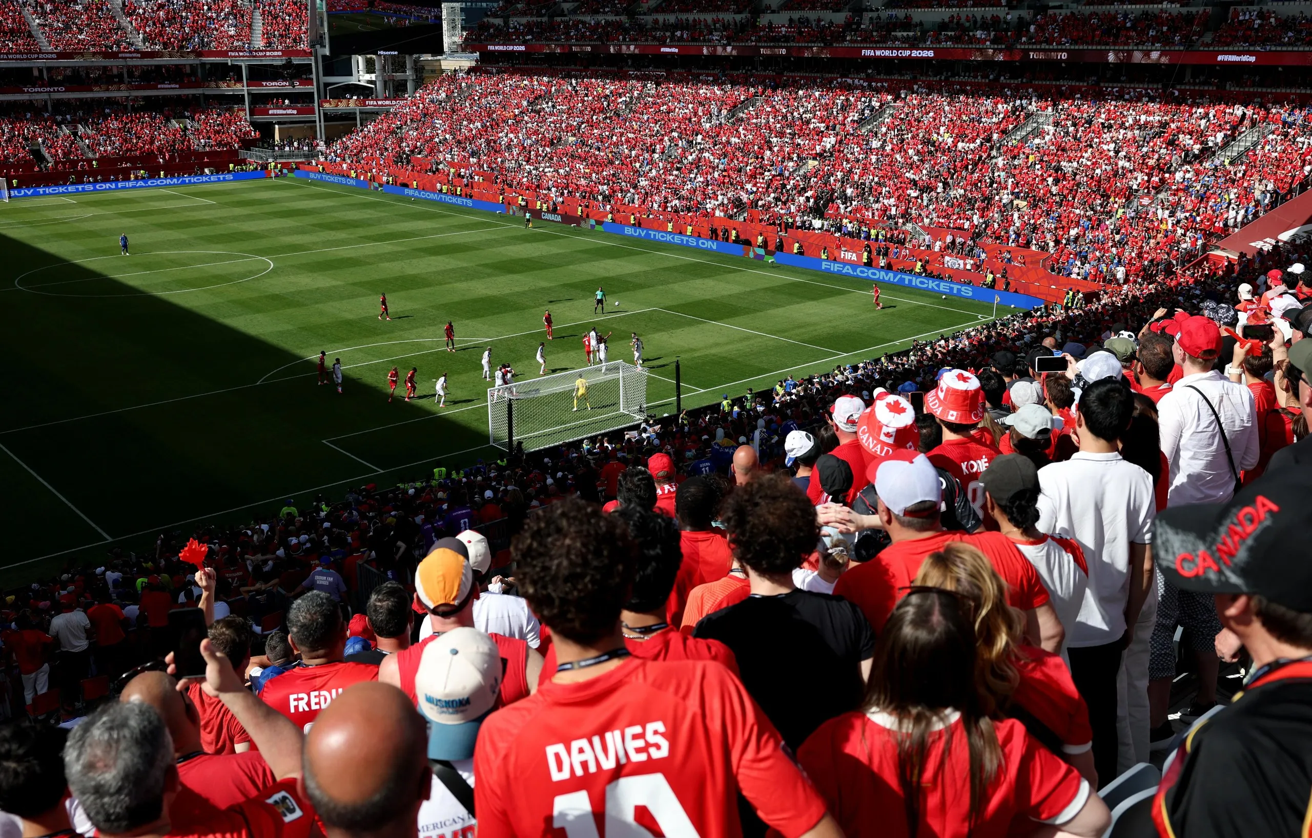 A general view of the match between Canada and Bosnia and Herzegovina at Toronto Stadium.